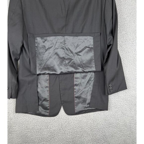 Alain Dupetit Sport Coat Mens 38S Black Two Button Lined Blazer Suit Jacket - Picture 5 of 12